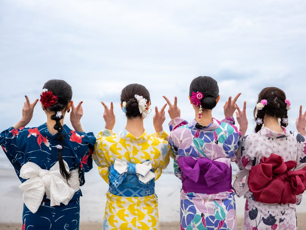 鎌倉レンタル着物 都 浴衣 yukata kamakura ヘアセットアップ 髪型